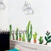 Rumas 9Pcs Cactus Wall Decals for Living Room Bedroom - Art DIY Wall Stickers for Kids Room Nursery Kindergarten - Bathroom Decor - Office Decor - Removable Wall Murals (Multicolor) - B07GRYFM2B